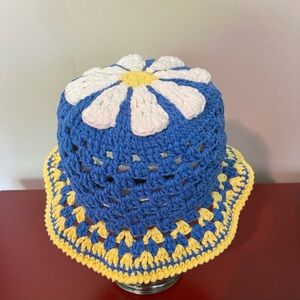 Blue and Yellow Crochet woman’s Hat
